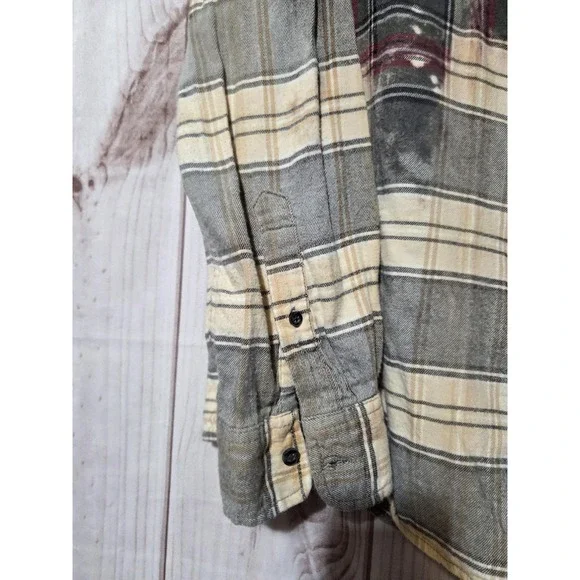 Christmas Flannel Shirt Mens 3XL Plaid Bleach Santa Tell Me What You Want Grunge - Picture 3 of 8